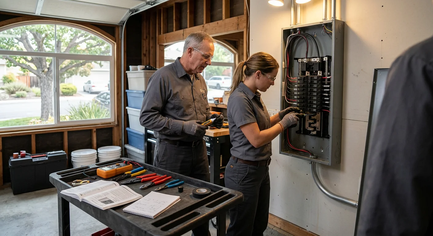 Upgraded electrical panel with a new 240-volt circuit for EV charging in Pleasanton