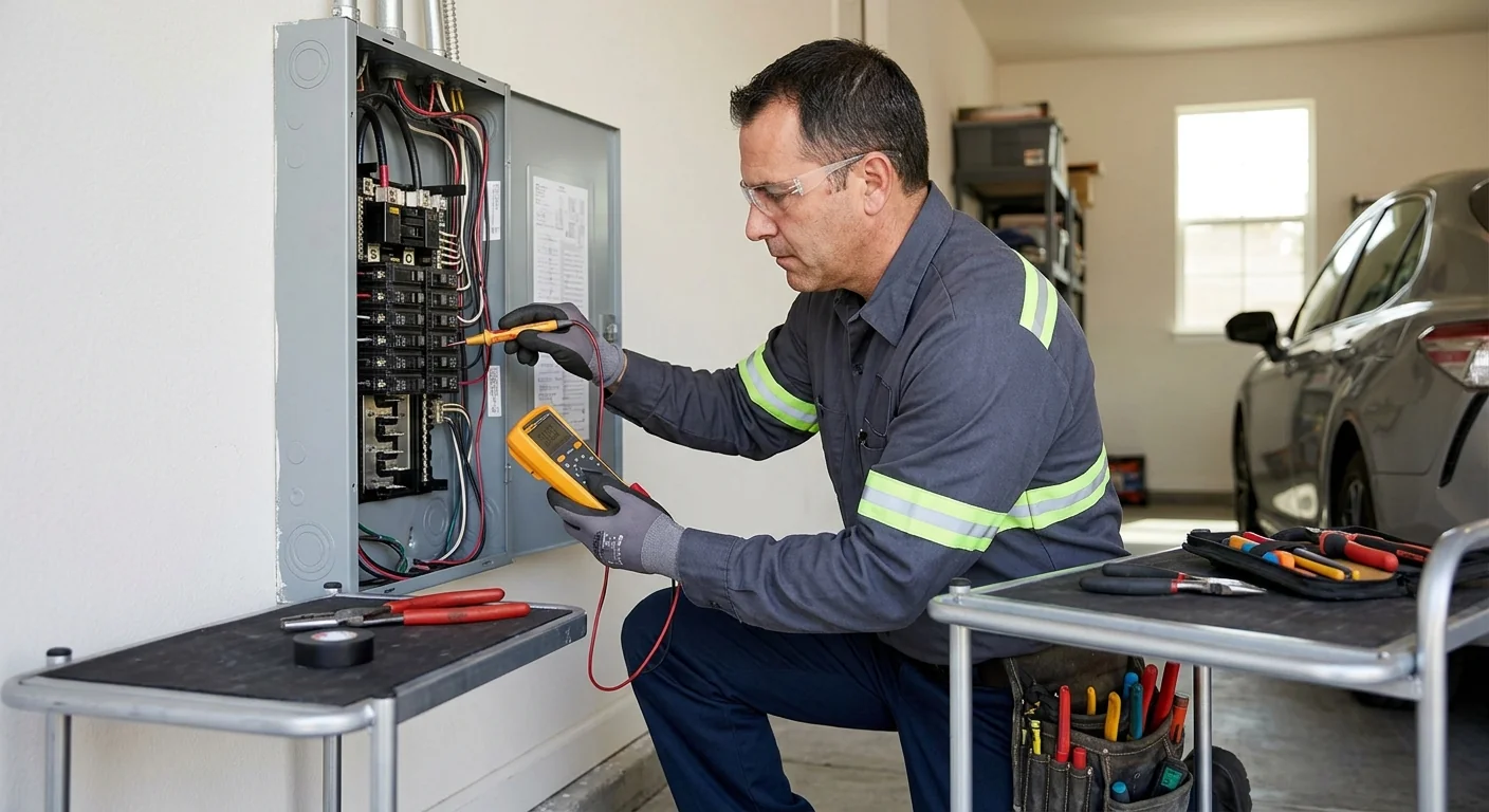 Pleasanton Electrician Pros technician testing system performance