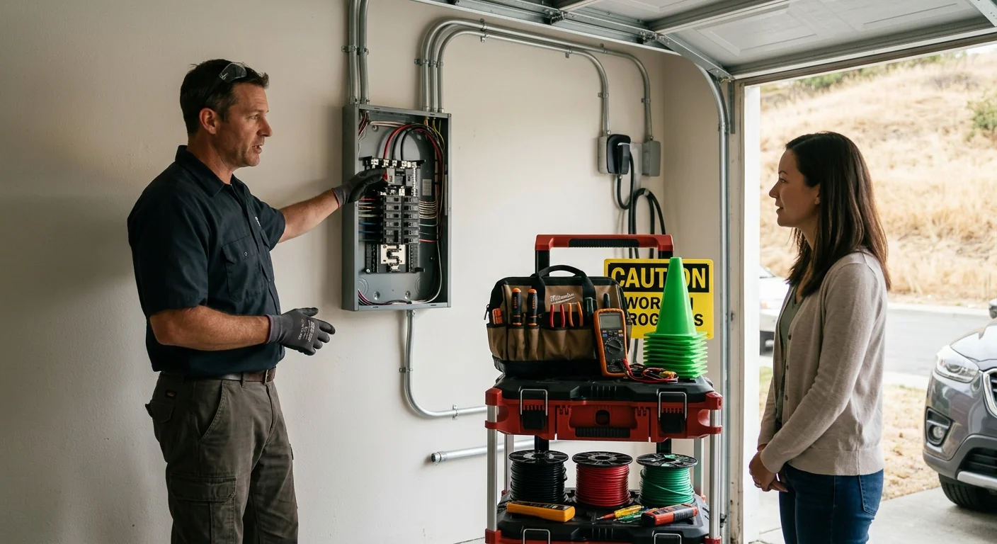 Electrician equipment ready for customer walkthrough