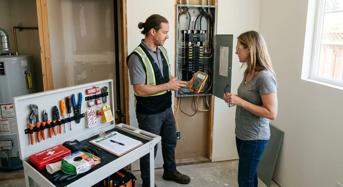Electrician equipment ready for customer walkthrough